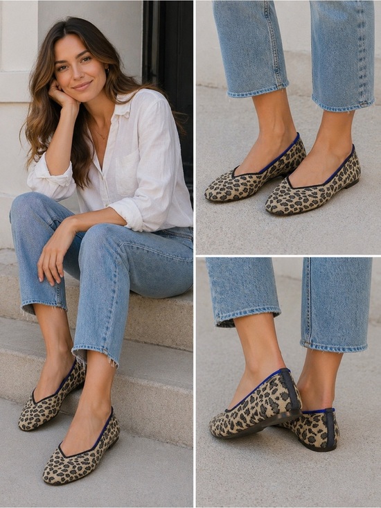 Rothy's Shoes - Rothy’s The Flat Classic Cheetah Print Knit Ballet Flats Shoes Women’s 10.5
